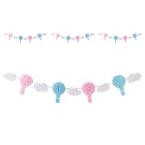 파티팡 펠트 열기구가랜드 구름 4p, 핑크, 블루, 화이트