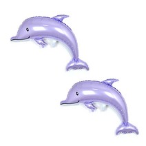 와우파티코리아 웃음 돌고래 은박풍선, 퍼플, 2개입