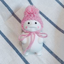 미쁘다 털모자 지방이 석고방향제 핑크, 스윗피