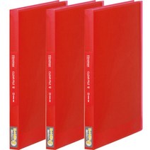 킹짐 클리어화일 40매, 빨강, 3개입