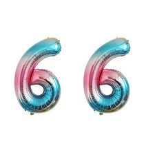윰스 로즈쿼츠세레니티 디지털 숫자풍선 81cm, 숫자6, 2개
