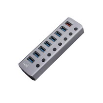 넥시 USB3.0 7포트 + 충전전용 1포트 유전원 허브 NX-U1008P, 혼합색상