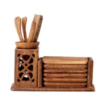 만풍 계시목 사각형 차도세트 + 찻잔받침 세트 GZMF-057, 1세트