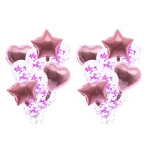 윰스 하트스타 파티 호일풍선장식세트, 핑크글리터, 2세트