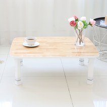 우드리빙 LPM 4단 높이조절 라운드 접이식 테이블 특대 800, 고무나무