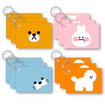 더오픈하우스 B패밀리 두꺼운 무줄 링 단어장 브라운 3p + 핑크 3p + 블루 3p + 오렌지 3p, 혼합 색상, 1세트