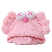 파티팡 큐티 후드모자 인조 양털 크랩, 핑크, 1개