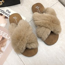 구름산책 여성용 크로스 퍼 슬리퍼