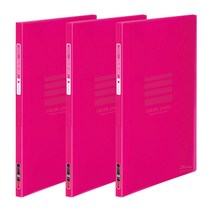 에코청운 칼라칩 클리어화일 10매 A4, 핑크, 3개