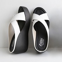 단골언니 여성용 캐루엘 크로스 엑스 웨지 키높이 통굽 슬리퍼