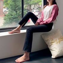 오키진 여성용 어반슬릿 부츠컷 팬츠