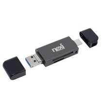 넥시 3D 카드리더기 USB 3.0 C타입, NX887 NX-3IN1CRD, 다크그레이