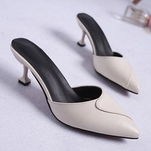 여성용 모던 인조 가죽 스퀘어 굽 블로퍼