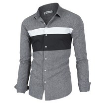 단군 남성용 포인트 절개배색 셔츠