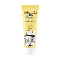 빌라쥬11팩토리 데일리 마일드 선크림 SPF50+ PA++++, 25ml, 1개