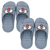 자연일상 바닐라 키즈 하트 욕실화 그레이, 2개