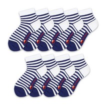 헤이내꼬 여성용 세사미스트리트 스트라이프 단목양말 9족 세트