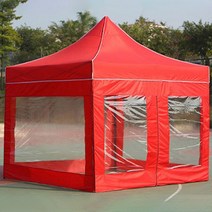 런웨이브 캐노피 방수 천막 올인원 B세트 끈타입 3 x 2 m, 레드, 1세트