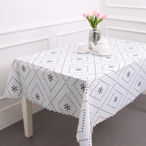 에스엠파티 4인용 방수 식탁보 + 더스트백, 눈꽃, 4인(183 x 147cm)