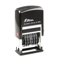샤이니 S-409 넘버링 스탬프 6단 4mm 먹색잉크 케이스랜덤, 혼합색상, 먹색