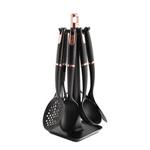 르리에 로즈골드 키친툴 6종 조리기구 + 스탠드, 블랙 + 로즈골드