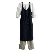하우밍 블리스 린넨 롱앞치마, 다크블루, 1개