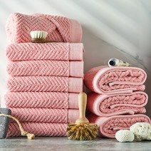 소프트터치 헤링본 수건 170g 40수 코마사, 베이비핑크, 10개