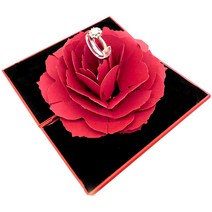 자연 영원히 로즈 보석 상자 목걸이 보존 된 꽃 제안 반지 케이스 발렌타인 데이 크리스마스 선물, Light Black