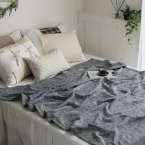 까사베르데 니트 슬러브얀 보더 블랭킷