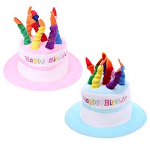 리빙다 케익 모자 + 생일 머핀 안경 세트, 핑크,핑크, 1세트
