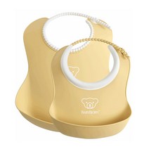 베이비뵨 베이비 빕 턱받이 스타팅 2종 세트, 파우더 옐로우, 2개