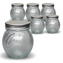 엠글라스 레몬 500 과일모양 잼병, 450ml, 6개