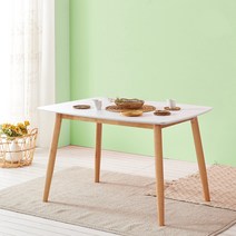 홈인홈 심플 HPM 원목 식탁 겸 테이블 1200 x 800 x 760 mm, 화이트내추럴
