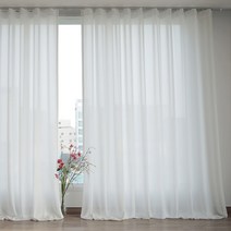 두툼 쉬폰 일자형 복층커튼