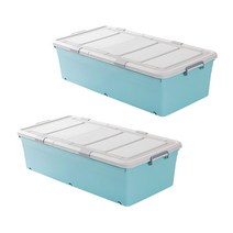 마이닝 언더베드 플라스틱 리빙박스 138L, 블루, 2개