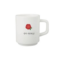 디자인아지트 타워 머그컵 카네이션 엄마 사랑해요, 화이트, 1개