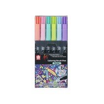 SAKURA 코이 컬러링 브러쉬 펜 6색 세트, 07 Pastel, 1개