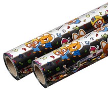 뽀로로 선물 비닐 롤 포장지 소 26.5cm x 18m, 실버, 2개