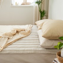 엘레나하임 여름이 좋아 뱀부 시어서커 누빔 패드, 도브베이지