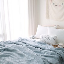 메종텍스타일 봉봉 3중직 거즈 모달 간절기 여름이불, 블루