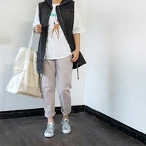 핑크홀릭 포인트 플라워자수 후드 야상조끼