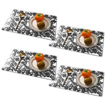 마켓피오 주방 pvc 레트로 레이스 식탁매트 4p, 타입13, 30 x 45 cm