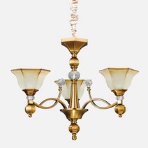 휴빛조명 LED 펜던트 모나코 3등 샹들리에, 골드