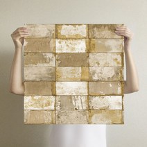 무지막지 풀바른 워터풀 큰조각벽지 27p, 패턴 빈티지 타일