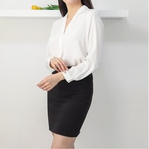 오피스룩 브이넥 쉬폰 랩 블라우스