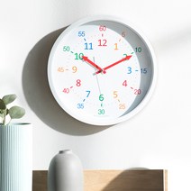 HC 베이직 어린이 교육용 무소음 벽시계 C형 30cm, 화이트