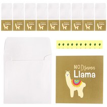 인디케이 브라운 헬로 라마 기프트 감사카드 + 봉투, 10세트