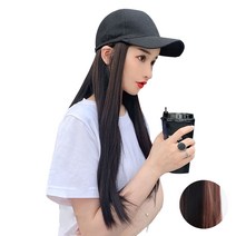 뿌이뿌이가발 여성 롱 생머리 모자가발, 초크브라운, 1개