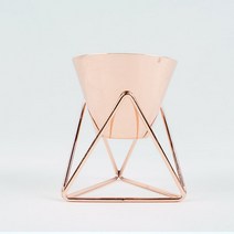 데코코마니 철제 스탠드 화분 미니꼬깔 세트, 로즈골드(크롬도금)