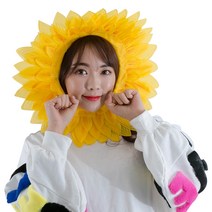 파티쇼 단체응원용 해바라기가면 45cm, 혼합색상, 2개